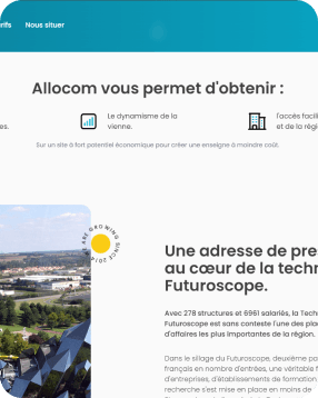 Landing page Allocom.